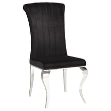 Betty Upholstered Side Chairs Black and Chrome